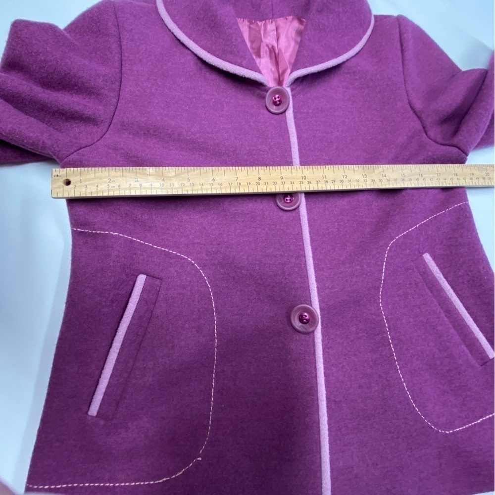 Wool Blend Cropped Jacket Embroidered Purple Fairy Whimsy Cottagecore Large Cute - Picture 12 of 15